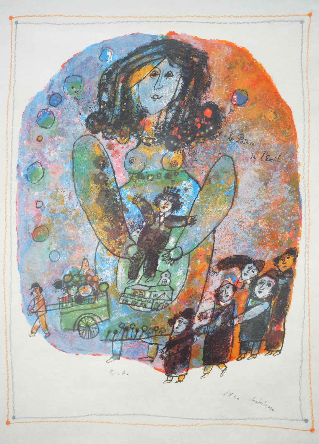 Théo Tobiasse Le Prince de l'Exil Signed Color Lithograph 70 x 54